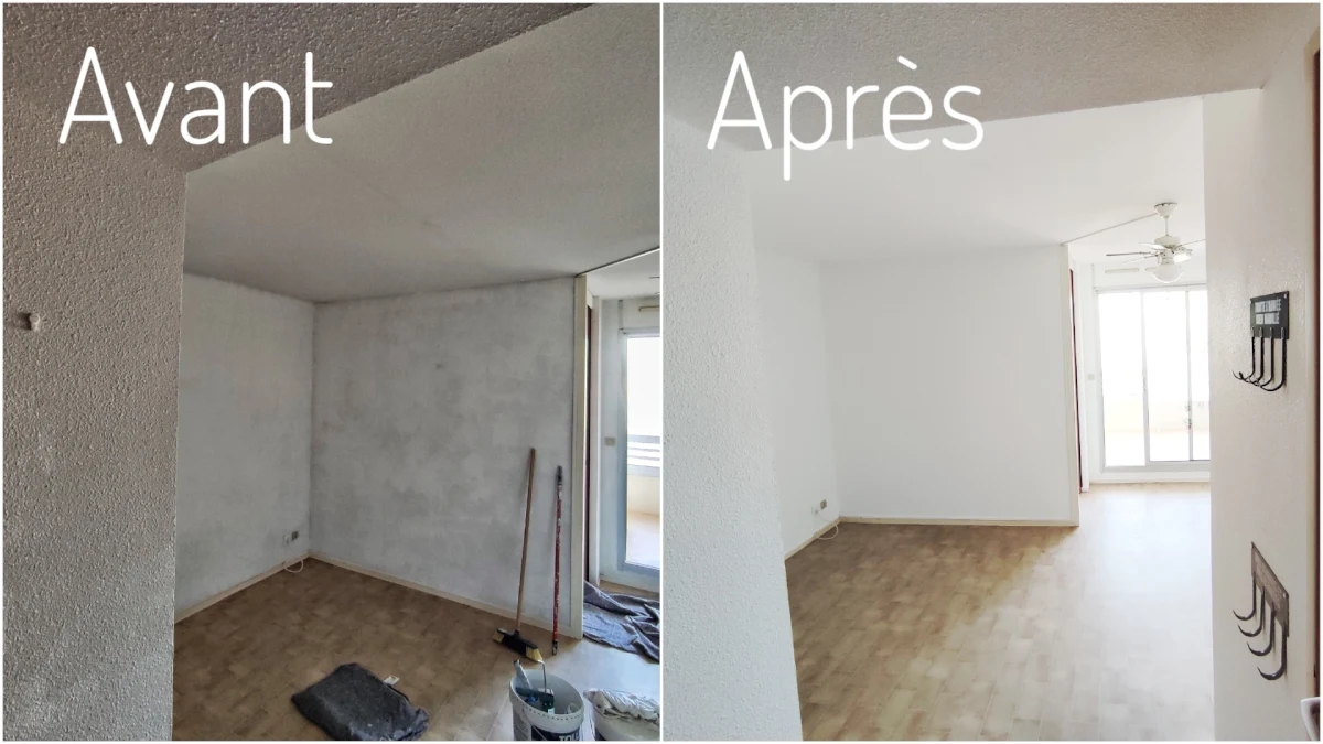 Rafraîchissement des peintures dans un appartement à Canet en Roussillon, pour nouveaux locataires